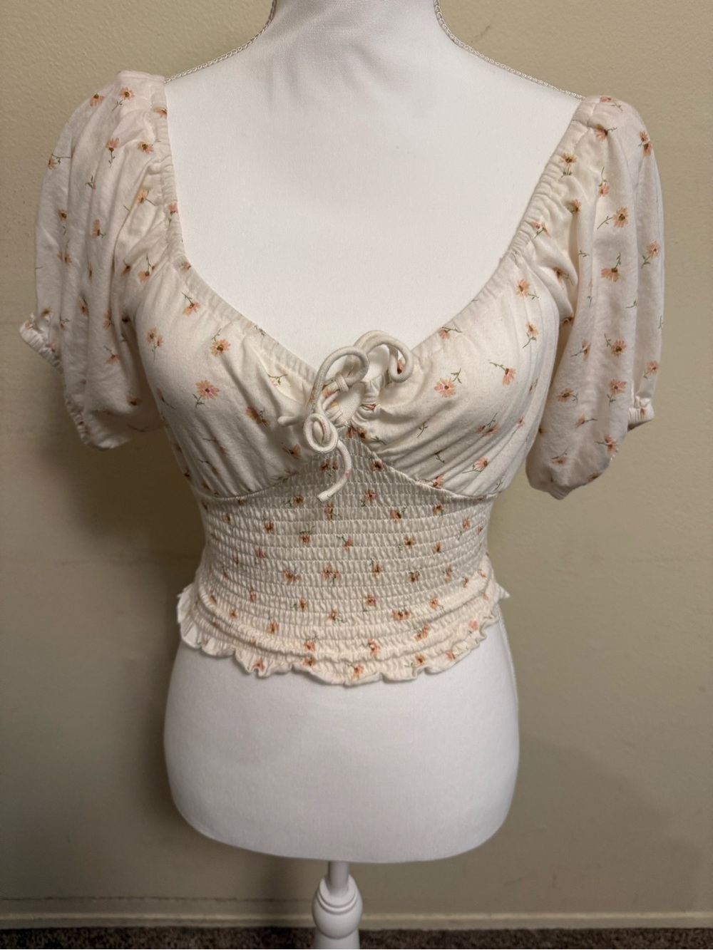 BILLABONG Sweet Sunset Smocked Cotton Crop Top